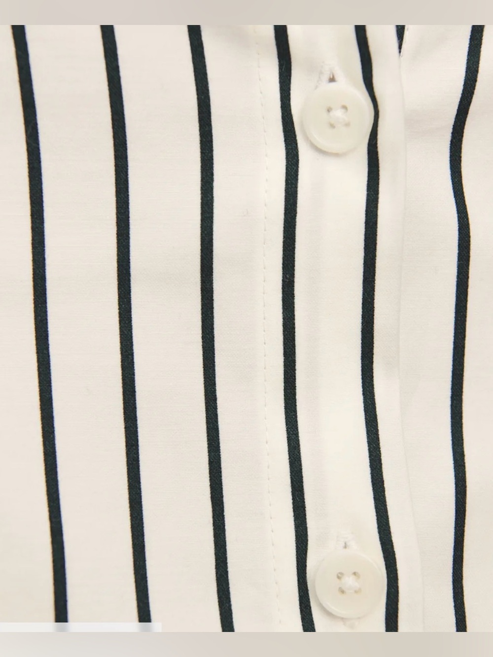 Reformation NWOT Organic Cotton Striped Button Down Shirt White Black Collared - Picture 12 of 12